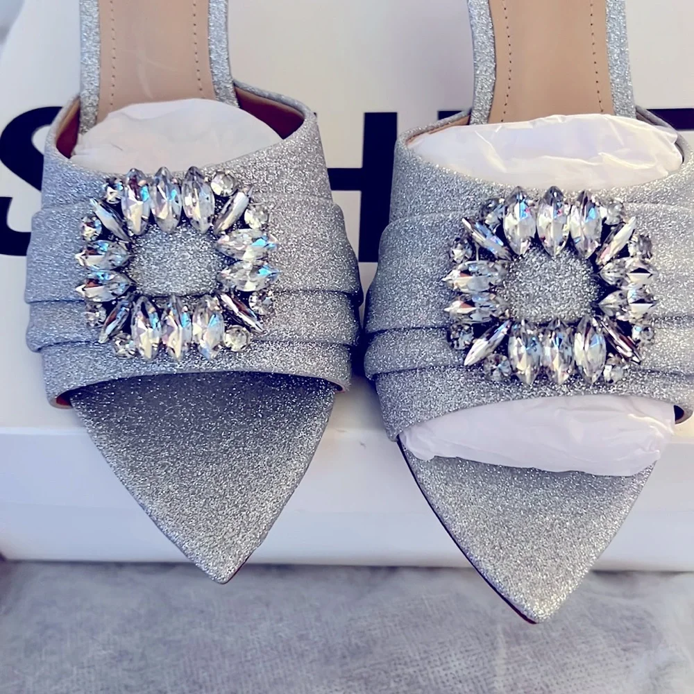 Schultz Glitter Sparkle Slide Heels - Picture 6 of 7